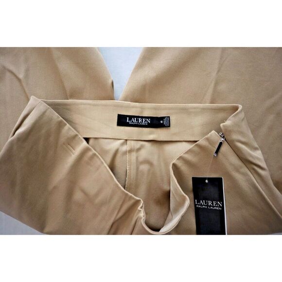 Lauren Ralph Lauren Women's Sz 10 Tan Keslina Stretch Twill Skinny Pants - Picture 3 of 11
